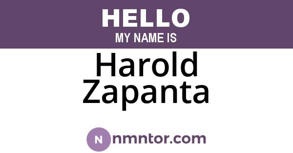 Harold Zapanta