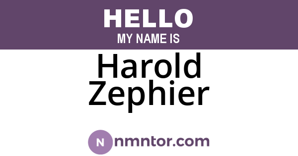 Harold Zephier