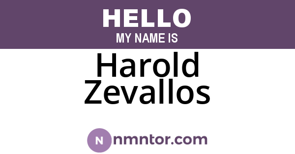 Harold Zevallos