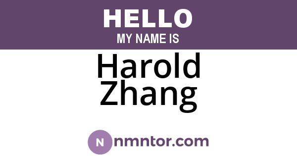 Harold Zhang