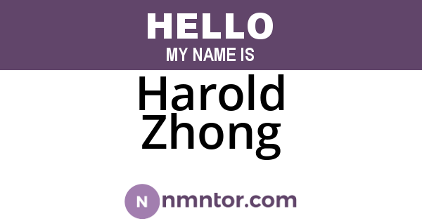 Harold Zhong