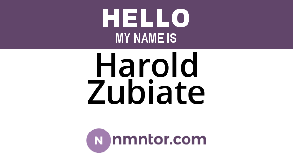 Harold Zubiate