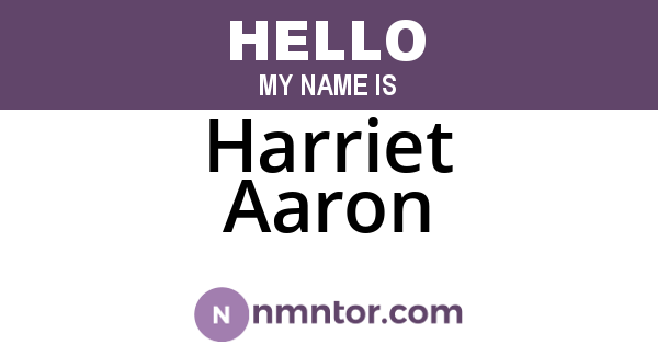 Harriet Aaron