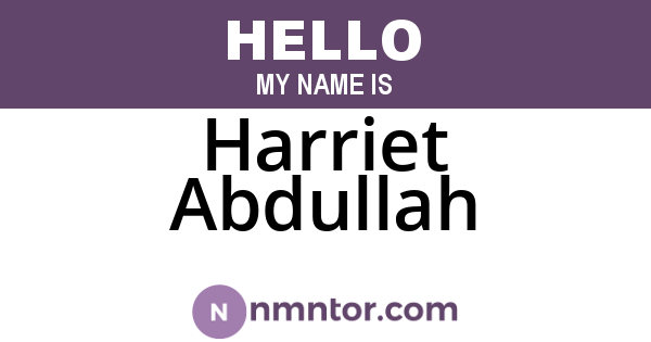 Harriet Abdullah