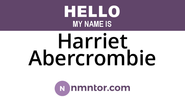 Harriet Abercrombie