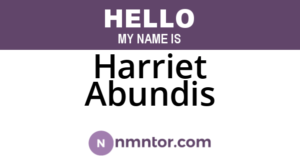 Harriet Abundis