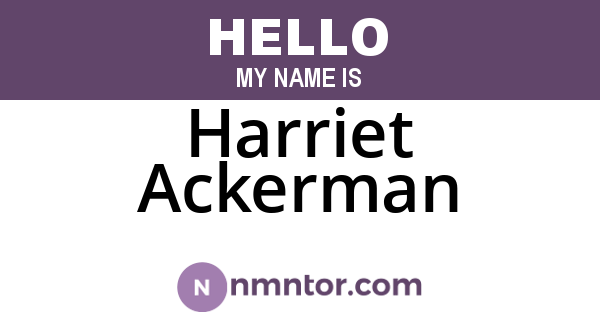 Harriet Ackerman