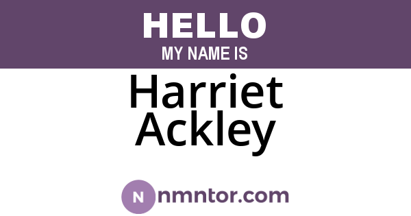 Harriet Ackley