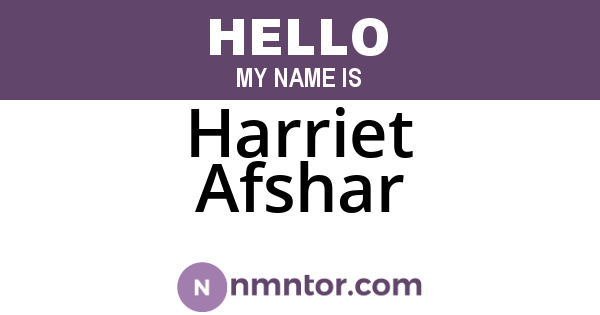 Harriet Afshar