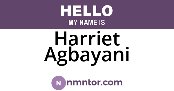 Harriet Agbayani