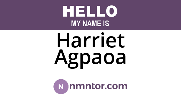 Harriet Agpaoa