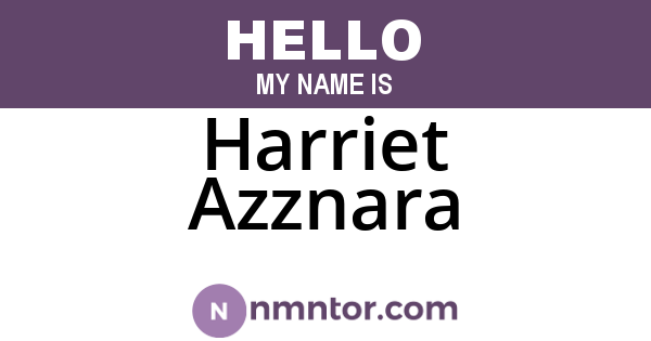 Harriet Azznara