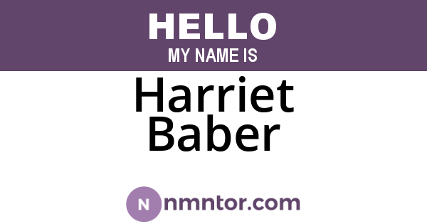 Harriet Baber