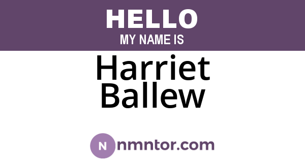 Harriet Ballew