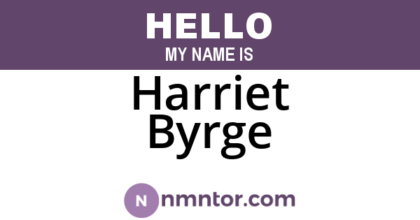 Harriet Byrge