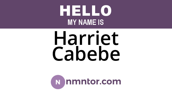 Harriet Cabebe