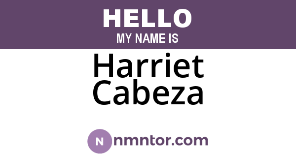 Harriet Cabeza