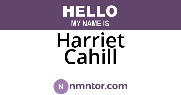 Harriet Cahill