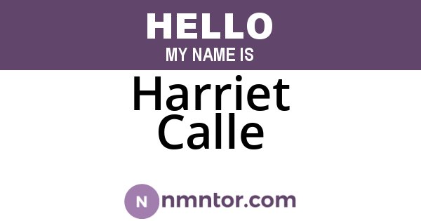 Harriet Calle