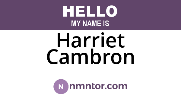 Harriet Cambron