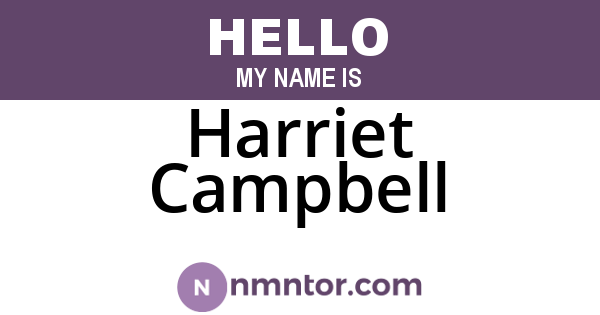Harriet Campbell