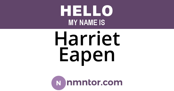 Harriet Eapen