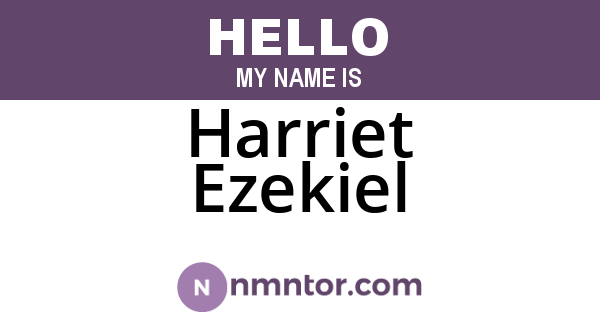 Harriet Ezekiel