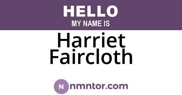 Harriet Faircloth