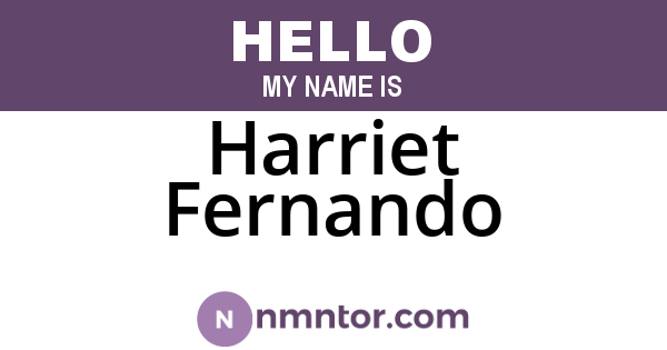 Harriet Fernando