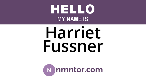 Harriet Fussner