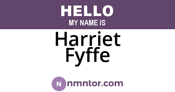 Harriet Fyffe