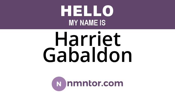 Harriet Gabaldon
