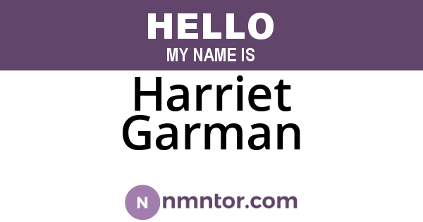 Harriet Garman