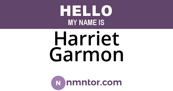Harriet Garmon