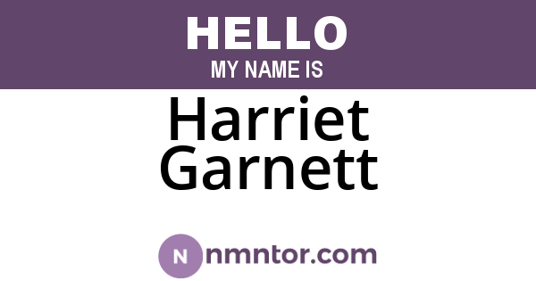 Harriet Garnett