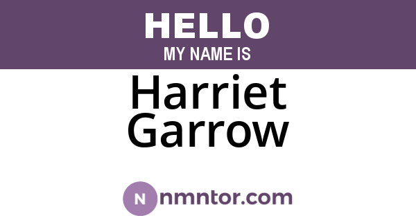 Harriet Garrow