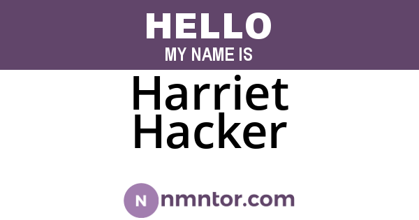 Harriet Hacker