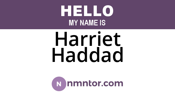 Harriet Haddad