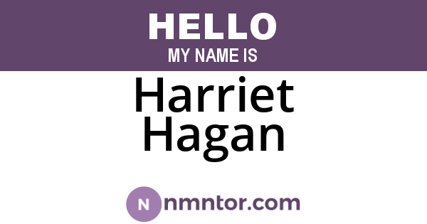 Harriet Hagan