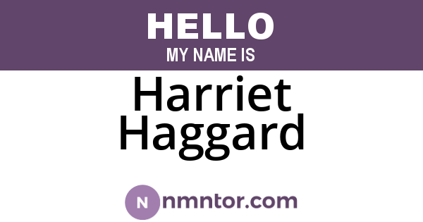 Harriet Haggard