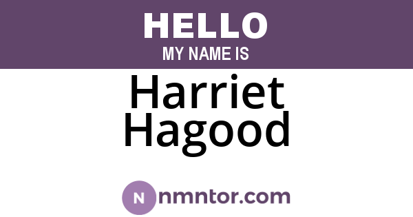 Harriet Hagood