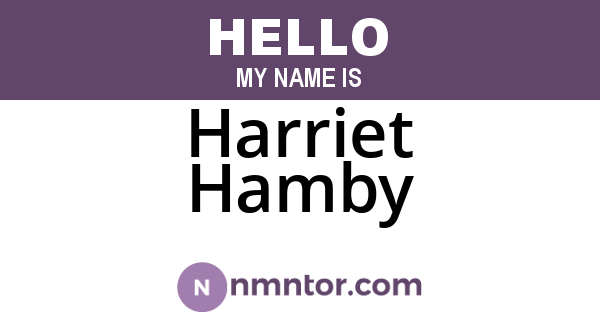 Harriet Hamby