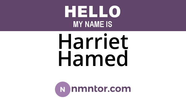 Harriet Hamed