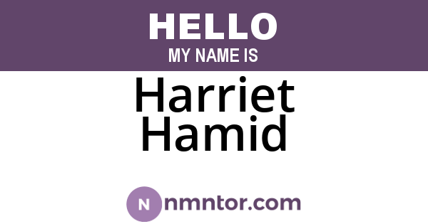 Harriet Hamid