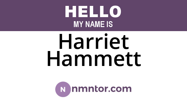 Harriet Hammett