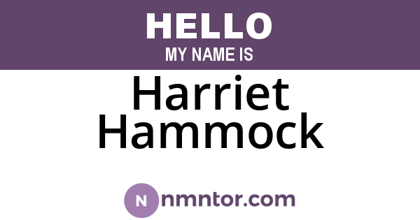 Harriet Hammock