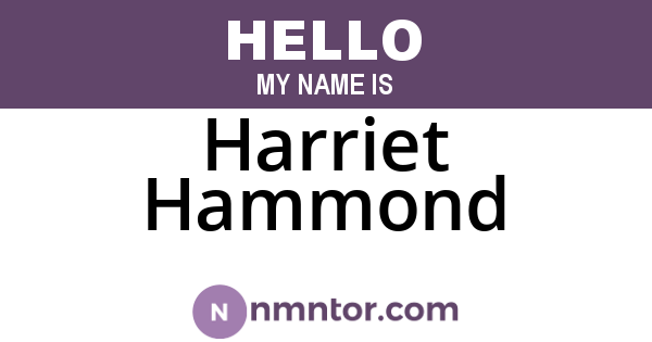 Harriet Hammond