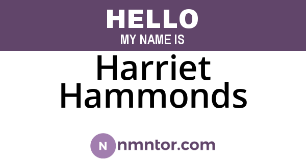 Harriet Hammonds