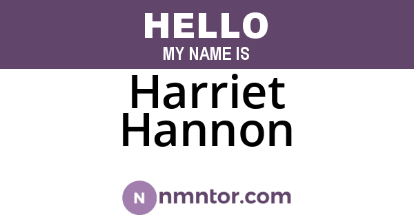 Harriet Hannon