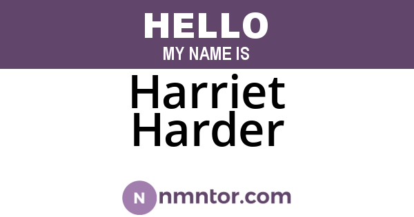 Harriet Harder